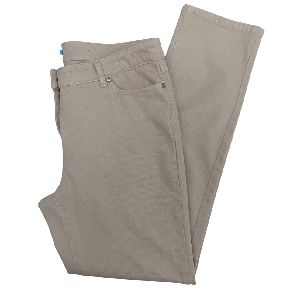 J.McLaughlin Lexi Straight Leg Pants Beige Stretch Cotton Twill Size 12